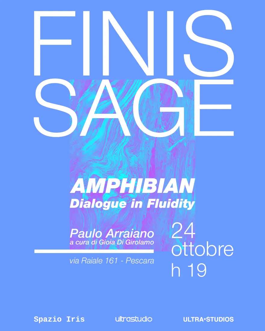 Manifesto del finissage della mostra Amphibian
